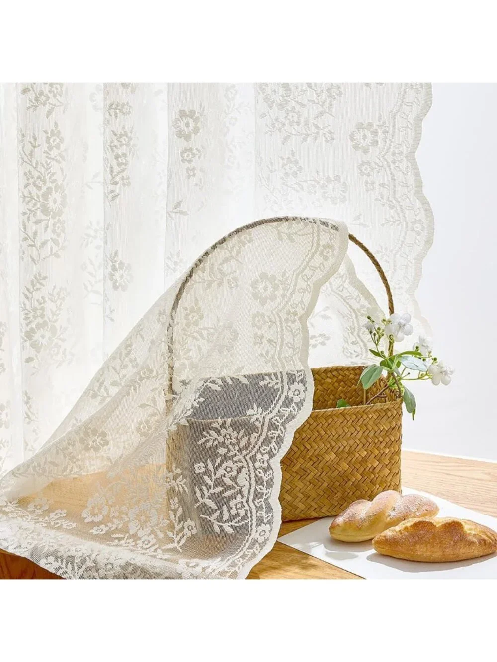 Elegant Vintage Lace Curtains, 54